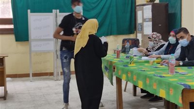 'بالكمامة' مواطنون يدلون بأصواتهم بانتخابات البرلمان في شبرا مصر (صور)