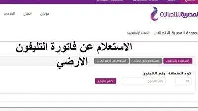 استعلم عن فاتورة التليفون الأرضي لشهر نوفمبر 2020 بالرقم و الكود عبر موقع المصرية للاتصالات we