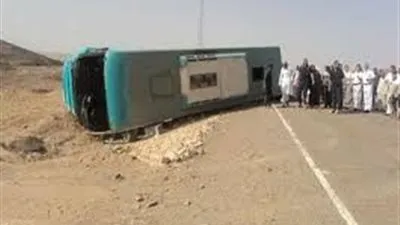 تفاصيل إصابة 14 طفلاً في حادث انقلاب أتوبس مدرسة بالجيزة