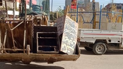 حملة مكبرة لرفع وإزالة الإشغالات بمركز الفشن ببني سويف 