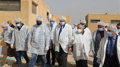 وزير الزراعة ومحافظ الفيوم يتفقدان المشروع القومى لانتاج البيض الخالي من المسببات المرضية
