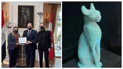 رئيس الآثار المستردة يوضح أهمية القطة 