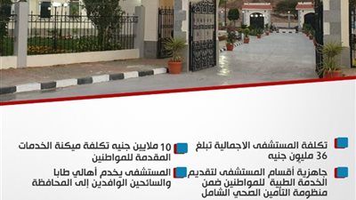 افتتاح مستشفى طابا المركزي بمحافظة جنوب سيناء (إنفوجراف) 