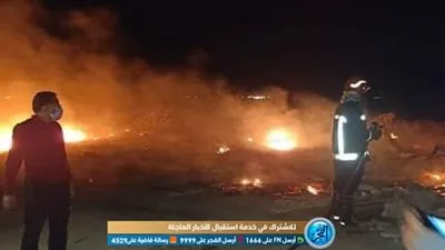 عاجل.. اندلاع حريق خلف المدينة الصناعية برأس غارب (صور)