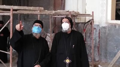 الأسقف العام لكنائس شبرا الشمالية يتابع استكمال أعمال تشطيبات كنيسة اغاخان