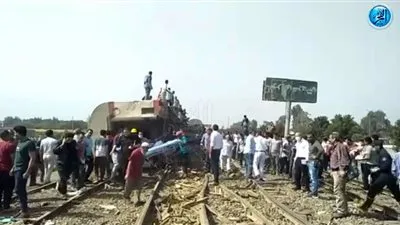 فيديو يرصد مشاهد مفزعة لحادث قطار طوخ  