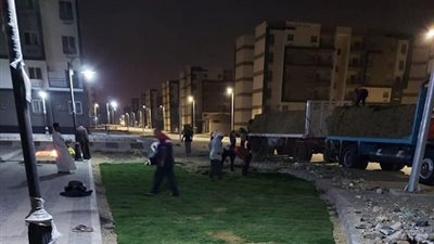 جهاز حدائق أكتوبر: استمرار أعمال الزراعة والتشجير بمشروع الاسكان الاجتماعي وسكن مصر