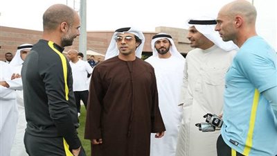 الشيخ منصور بن زايد آل نهيان يستقبل الأمير عبدالعزيز الفيصل