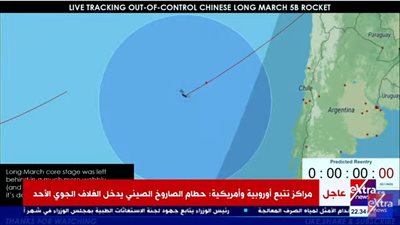 عاجل.. مراكز تتبع أوروبية وأمريكية: حطام الصاروخ الصيني يدخل الغلاف الجوي الأحد