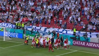 عاجل.. استئناف مباراة فنلندا والدانمارك بعد استقرار حالة إيريكسن