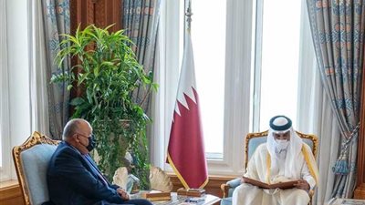 بعد 8 سنوات من قطع العلاقات.. أمير قطر يستقبل وزير الخارجية المصري