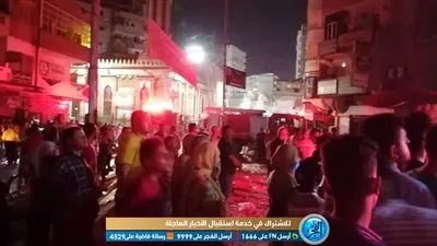 اندلاع حريق هائل بمعرض أجهزة كهربائية في دمنهور (صور)