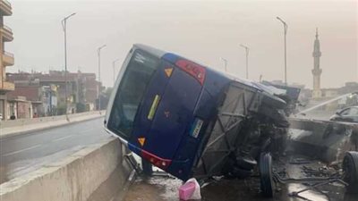 انقلاب أتوبيس مدرسة وإصابة 18 شخصا بالدقهلية 