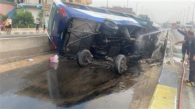 تفاصيل إصابة ١٨ شخصا في انقلاب حافلة مدرسة بالدقهلية 