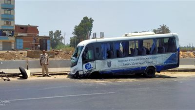 أسماء مصابي انقلاب حافلة مدرسية على طريق المنصورة - القاهرة 