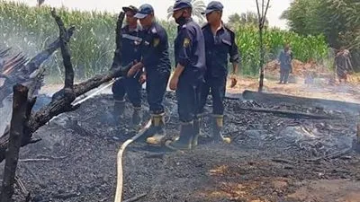 إطفاء حريق دون خسائر في الأرواح بقرية بني أحمد الغربية في المنيا