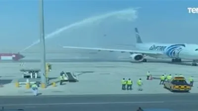 شاهد.. لحظة هبوط طائرة أولى الرحلات الروسية بمطار الغردقة