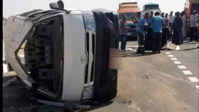 إصابة 6 أشخاص في حادث مروع بطريق الواحات البحرية