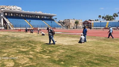 محافظة الإسكندرية: بدء أعمال صيانة ملعب كرة القدم بالاستاد 