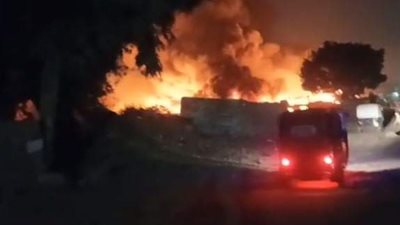 اندلاع حريق هائل بمنطقة الزرايب في مركز أوسيم بالجيزة