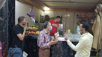  تحرير 34 محضرا لعدم ارتداء الكمامات وضبط 15 شيشة بالمنيا