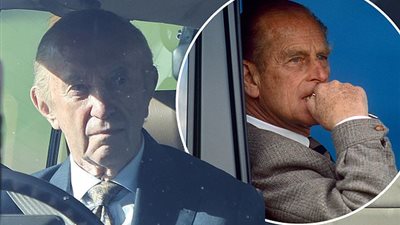 جون بريس يظهر في موقع تصوير The Crown