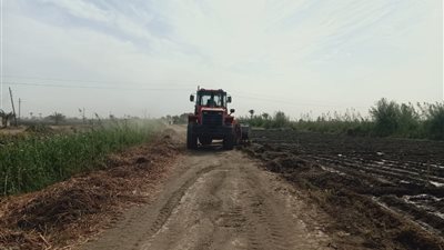 إزالة تعد على طريق مصرف مازورة في إهناسيا ببني سويف (صور)