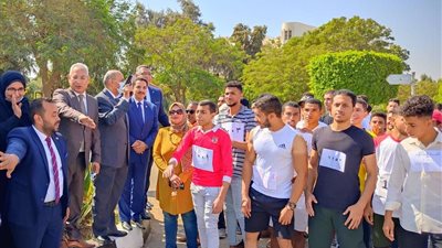  ماراثون رياضي بجامعة المنيا احتفالا بانتصارات أكتوبر