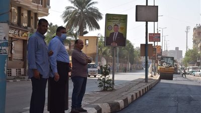  رئيس مدينة الفيوم يتفقد أعمال إعادة رصف الطرق 