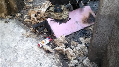 ننشر صور حريق شقة بحلوان عثر بداخلها على جثة روسية