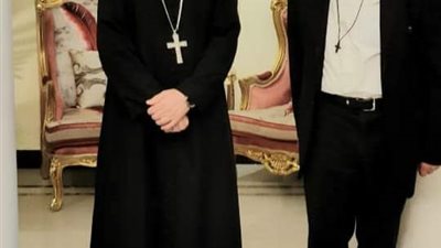 الأنبا باسيليوس يستقبل الأب روجيه كرم وجماعة الفرح بالروح القدس من لبنان