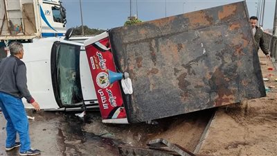 إصابة شخصين في انقلاب سيارة بالغربية بسبب مياه الأمطار