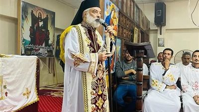 مطران المنيا يترأس قداس المئوية الأولى لانتقال مؤسسة رهبنة فرنسيسكانيات صغيرات القلب المقدس