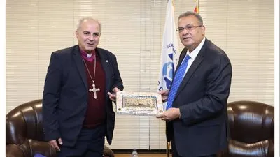 القس أندريه زكي يستقبل مطران الكنيسة الإنجيلية اللوثرية في الأردن والأراضي المقدسة