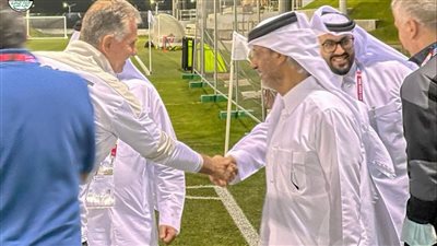 رئيس الاتحاد القطري وأبو ريدة يزوران تدريبات منتخب مصر