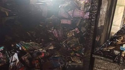 حريق بمخزن لعب أطفال بالطريق الدائري بالفيوم
