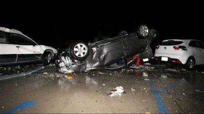 مصرع شخص وإصابة آخر فى حادث تصادم 3 سيارات بالطريق الأوسطي 