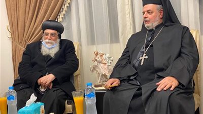 الأنبا توماس عدلى يستقبل وفد الكنيسة الأرثوذكسية للتهنئة بعيد الميلاد المجيد