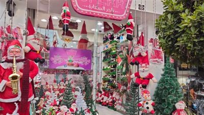 إقبال كثيف على شراء شجرة الكريسماس وزينة وبابا نويل بدمنهور (فيديو وصور)