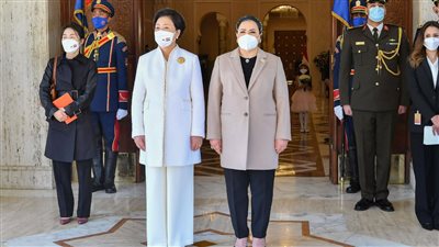 انتصار السيسي تكشف تفاصيل لقائها قرينة رئيس كوريا الجنوبية