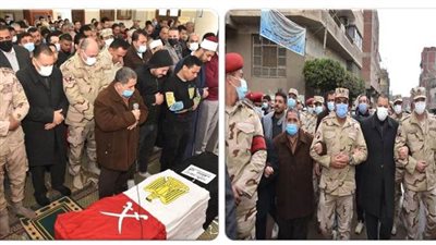 محافظ الشرقية يُشارك فى تشييع جثمان الشهيد النقيب محمد عاطف