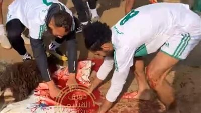 لاعبو فريق نادي بنها يذبحون خروفا بالملعب.. والنادي يفتح تحقيقا