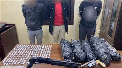 ضبط 3 عناصر إجرامية بالغربية بحوزتهم مواد مخدرة وأسلحة نارية 