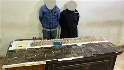 ضبط عاطل وزوجته بحوزتهما 7 كيلو حشيش في بولاق الدكرور