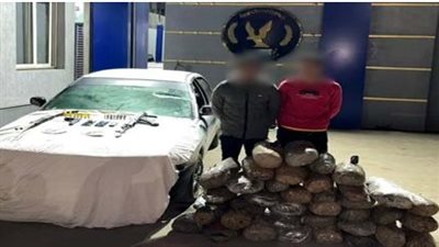 ضبط 115 كيلو بانجو وأسلحة وذخائر بحوزة اثنين من العناصر الإجرامية بدمياط