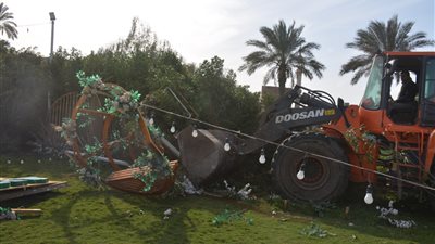 إزالة 140 حالة تعد على الطريق الزراعي بالقليوبية