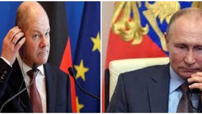 الرئيس الروسي والمستشار الألماني يبحثان التطورات في أوكرانيا