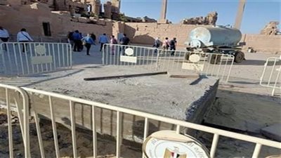 مصادر في الآثار توضح حقيقة صب قاعدة خرسانية في معابد الكرنك 