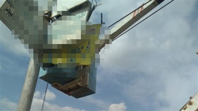 إزالة لوحات إعلانية عشوائية في حملات بالمنصورة (صور)