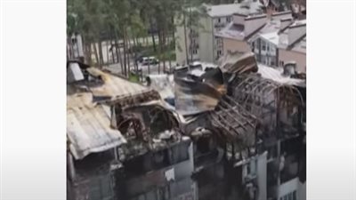 مشاهد جوية لحجم الدمار الهائل في إيربين بعد الانسحاب الروسي (فيديو)